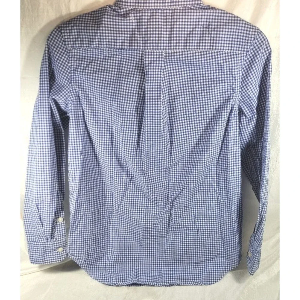 Ralph Lauren Boy's Gingham Checkered Long Sleeve Button-up Shirt - Blue M 10/12